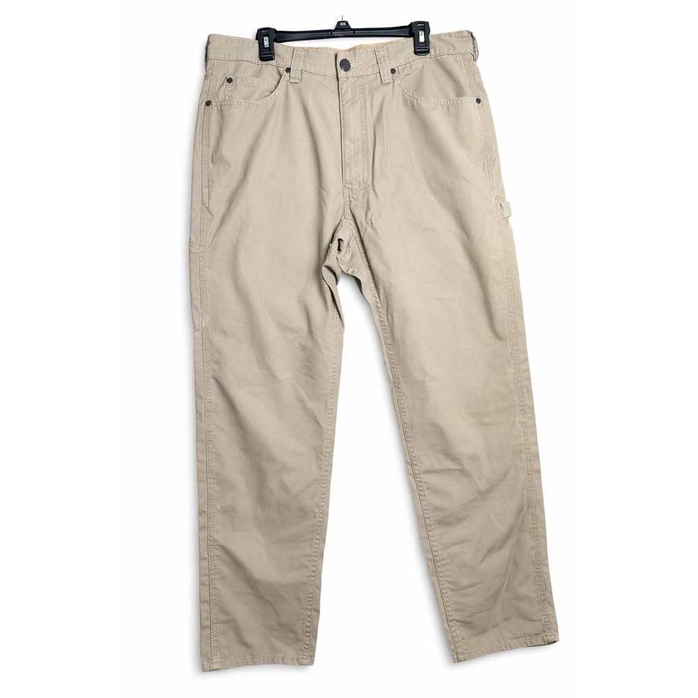 Ridgecut Toughwear Utility Work Pants 38x32 Khaki Canvas Relaxed Fit